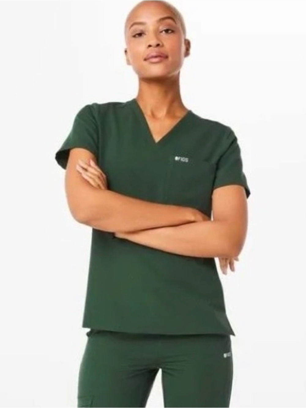 FIGS Women's British Racing Green Catarina One Pocket Scrub Top